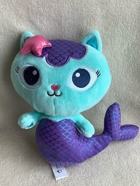 Gabbys Dollhouse MerCat Purrific Aqua Purple Mermaid Cat Plush #2